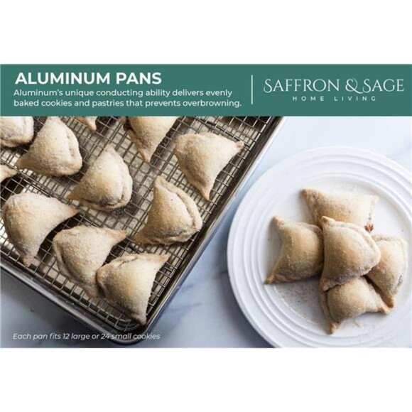 Commercial Quality Cookie Sheet and Rack - Aluminum Half Sheet Baking Pan - Picture 6 of 7